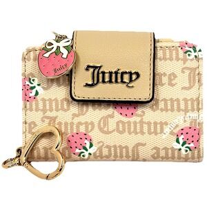 Juicy Couture Strawberry Wallet Keychain Card Holder Berry Sweet NWT
